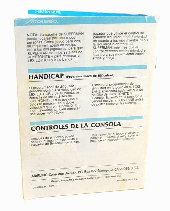 Superman - Atari 2600 **Manual Only**