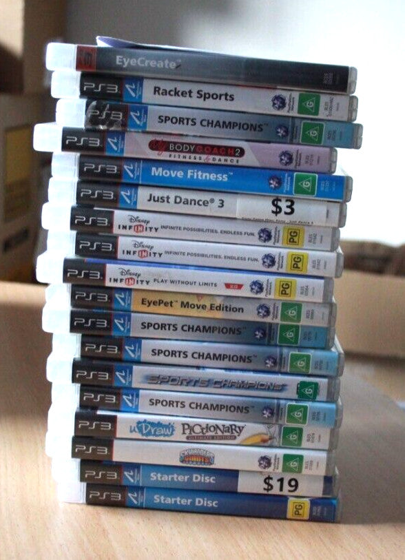 Bulk Lot of Playstation 3 Games: Move & Eyetoy, untested & unchecked -NO RETURNS