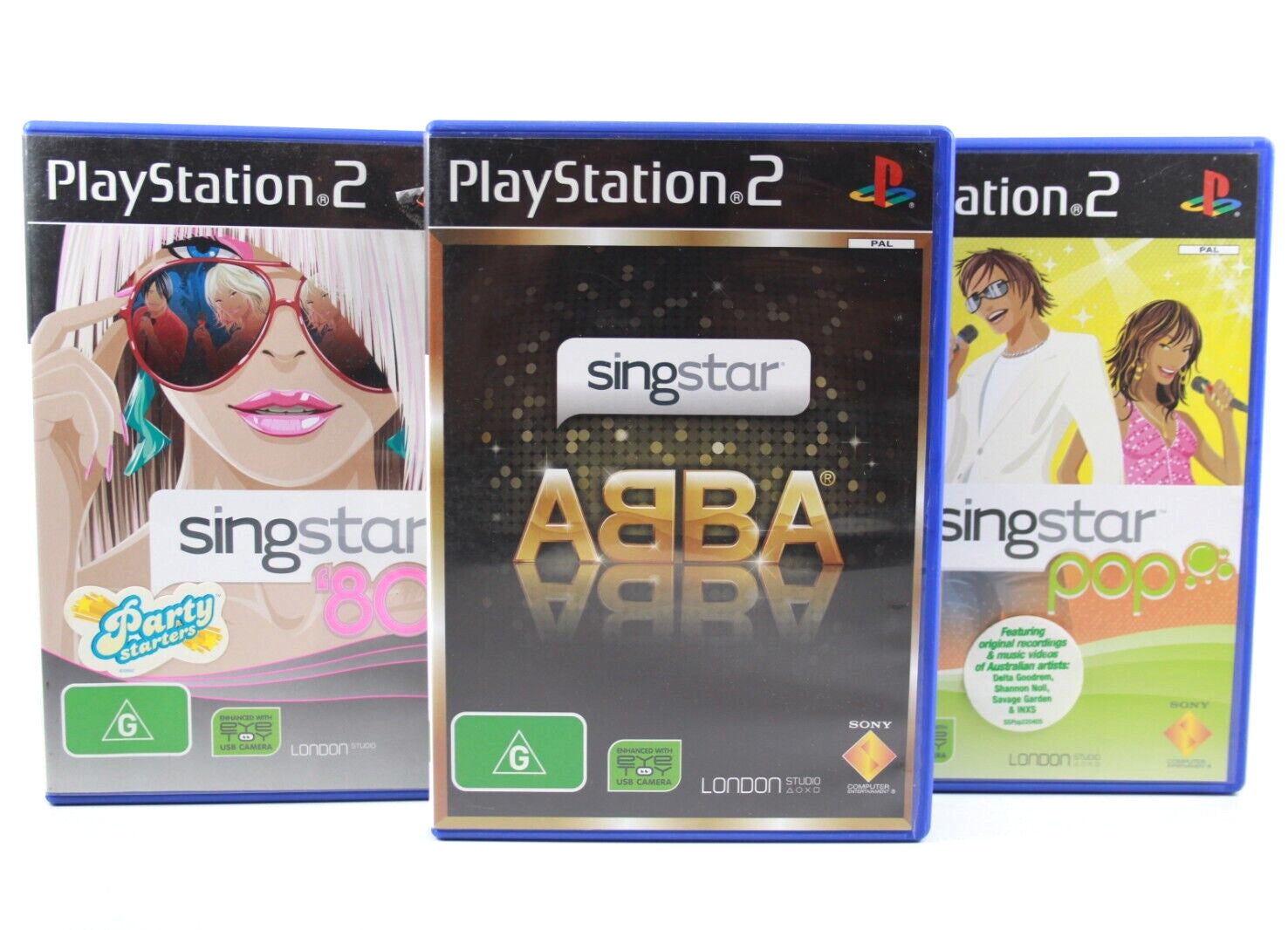 SingStar x3 Game Bundle (ABBA/POP/80s) - Sony PlayStation 2 (PS2) WITH WARRANTY
