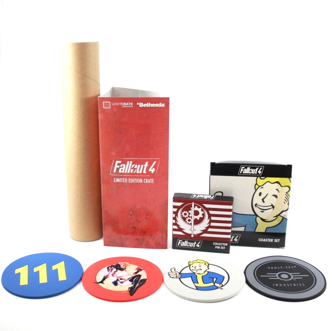 Fallout 4 Limited Edition Loot Crate Hoodie XL/Dog Meat Plush/Pins/Costers/Flag