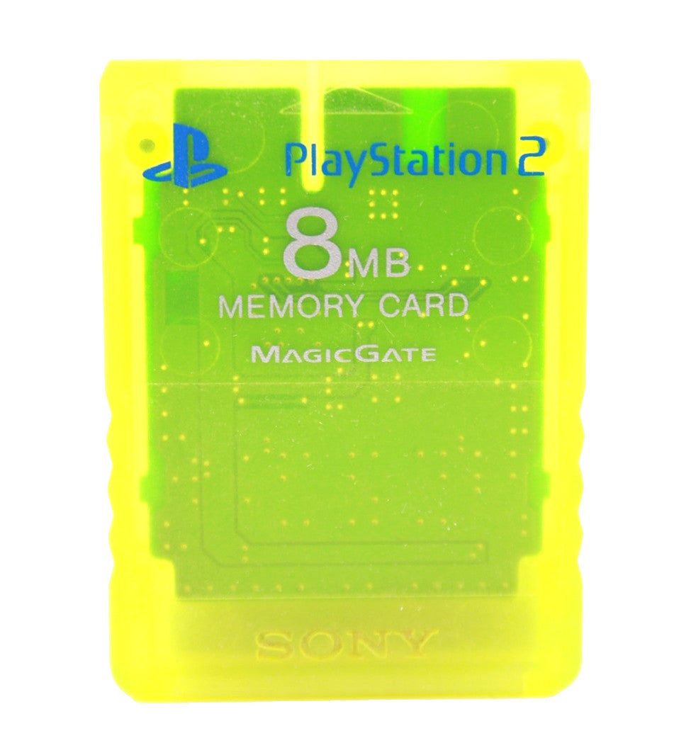 Genuine, Official Memory Card For Sony PS2 (Clear Yellow) 8MB WITH WARRANTY