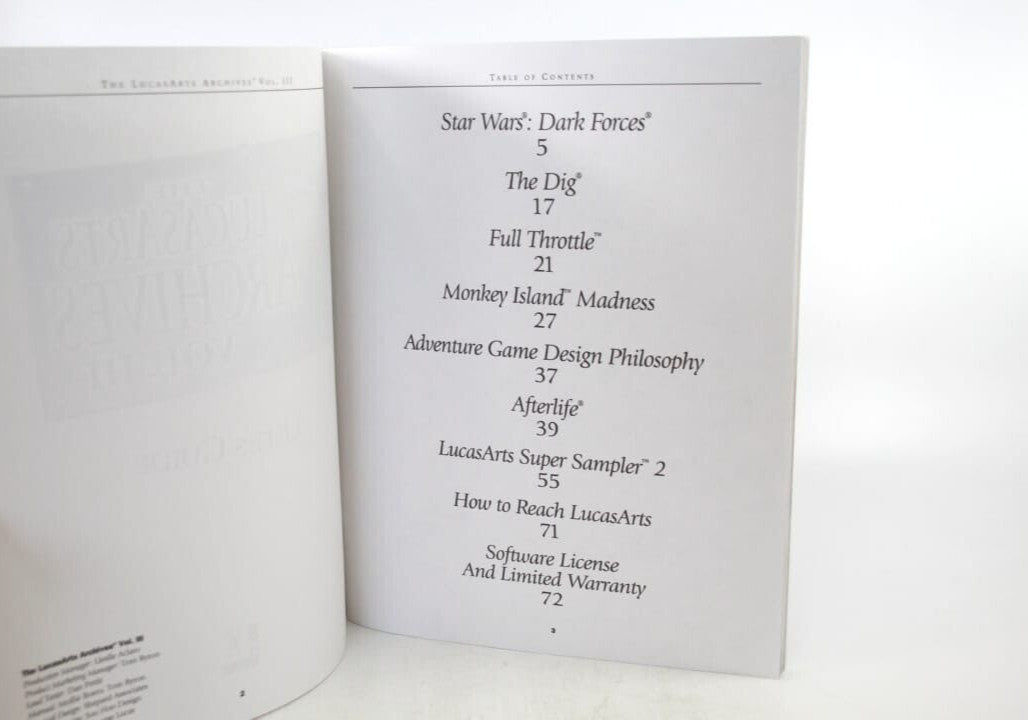Genuine The LucasArts Archives Vol. III 3 User's Guide Manual (USA)