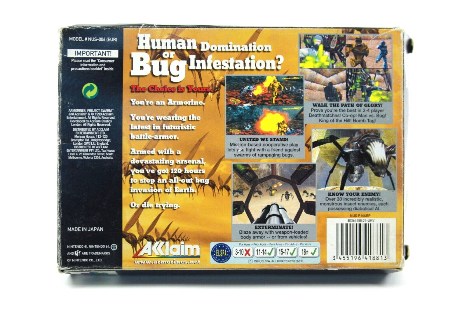 Armorines Project SWARM - Nintendo 64 (N64) - WITH WARRANTY