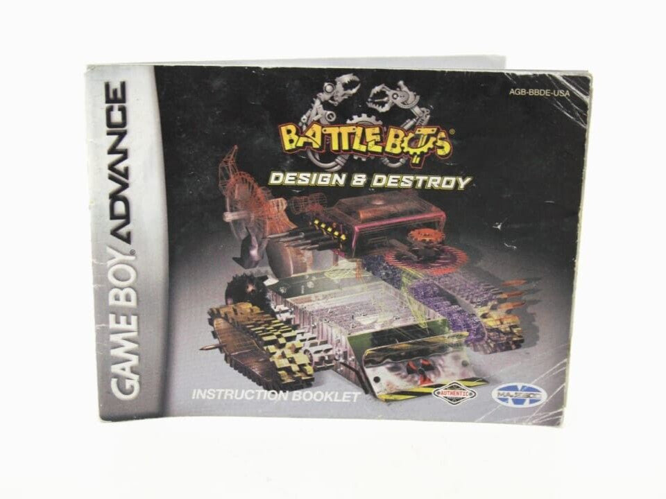 Battle Bots Design & Destroy (USA) Nintendo Game Boy Advance (GBA) *MANUAL ONLY*