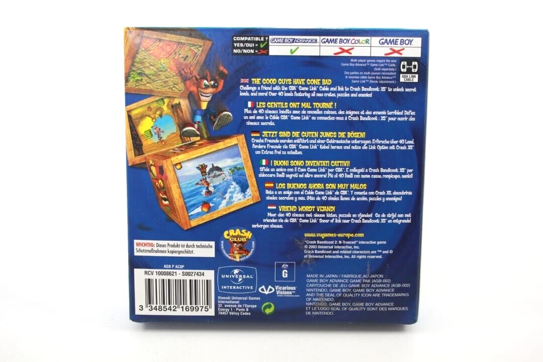 Crash Bandicoot 2 N-Tranced - Nintendo Game Boy Advance (GBA) *BOX ONLY*
