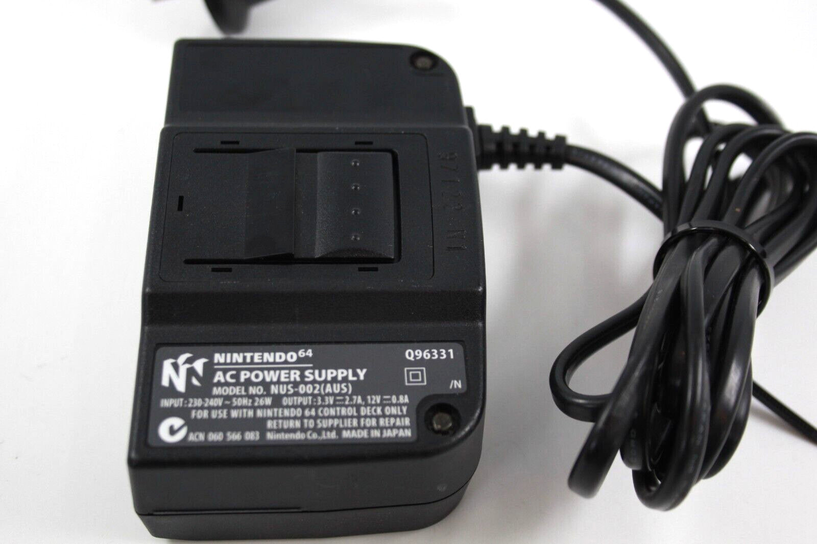 Genuine Official Nintendo 64 Power Supply Cable Cord 240V/NUS-002 (AUS) N64