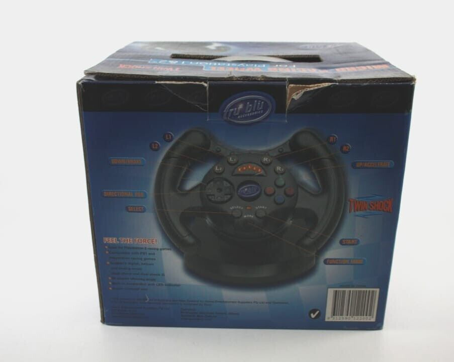 Tru Blu Micro Racing Steering Wheel for PlayStation 1 PS1 PS2