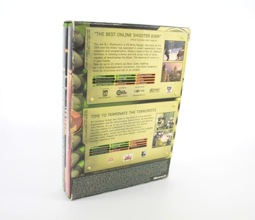 Microsoft Xbox Original Live Shooter Twin Pack Wolfenstein & Soldier of Fortune2