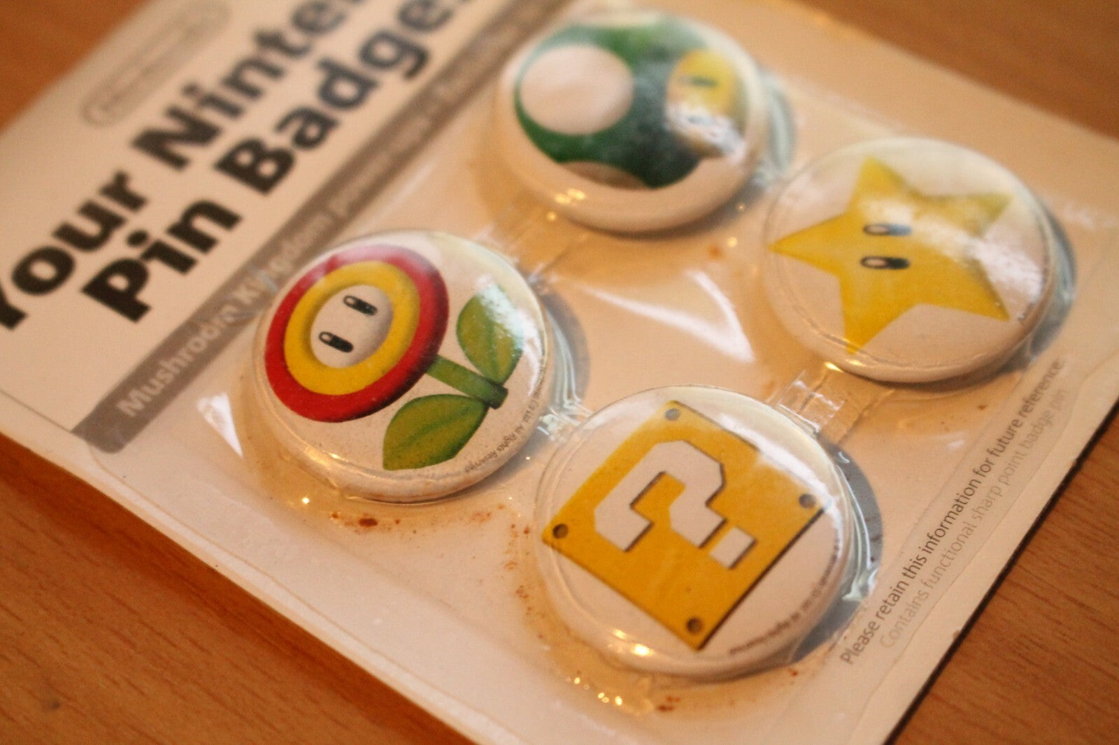 Nintendo Official Magazine NOM Mushroom Kingdom Power-up Nintendo Pin Badges