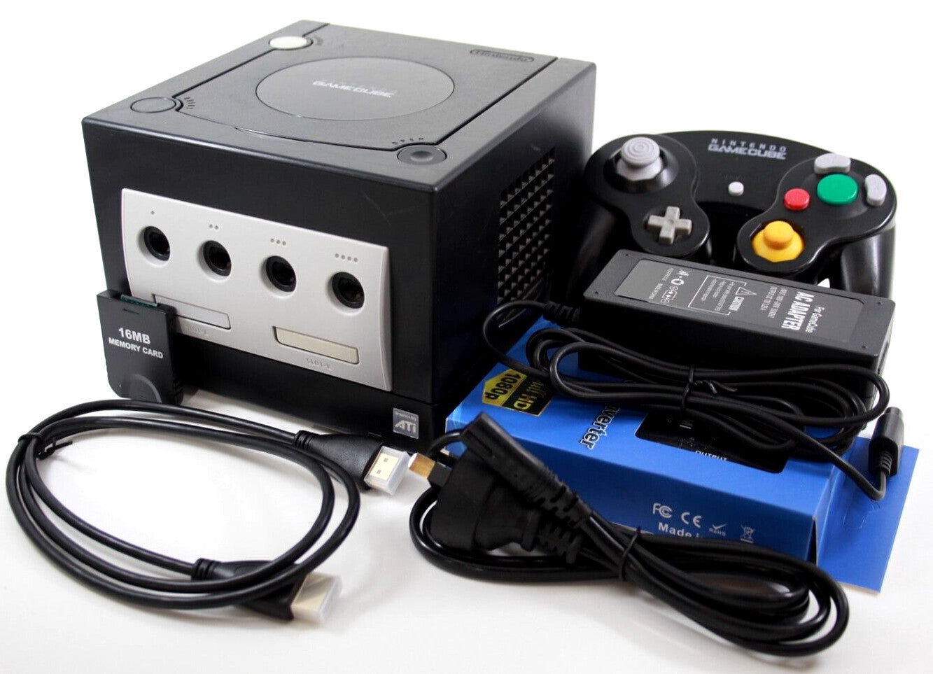 Nintendo GameCube Console - Black - w/ Controller + Memory Card 251 ***HDMI***