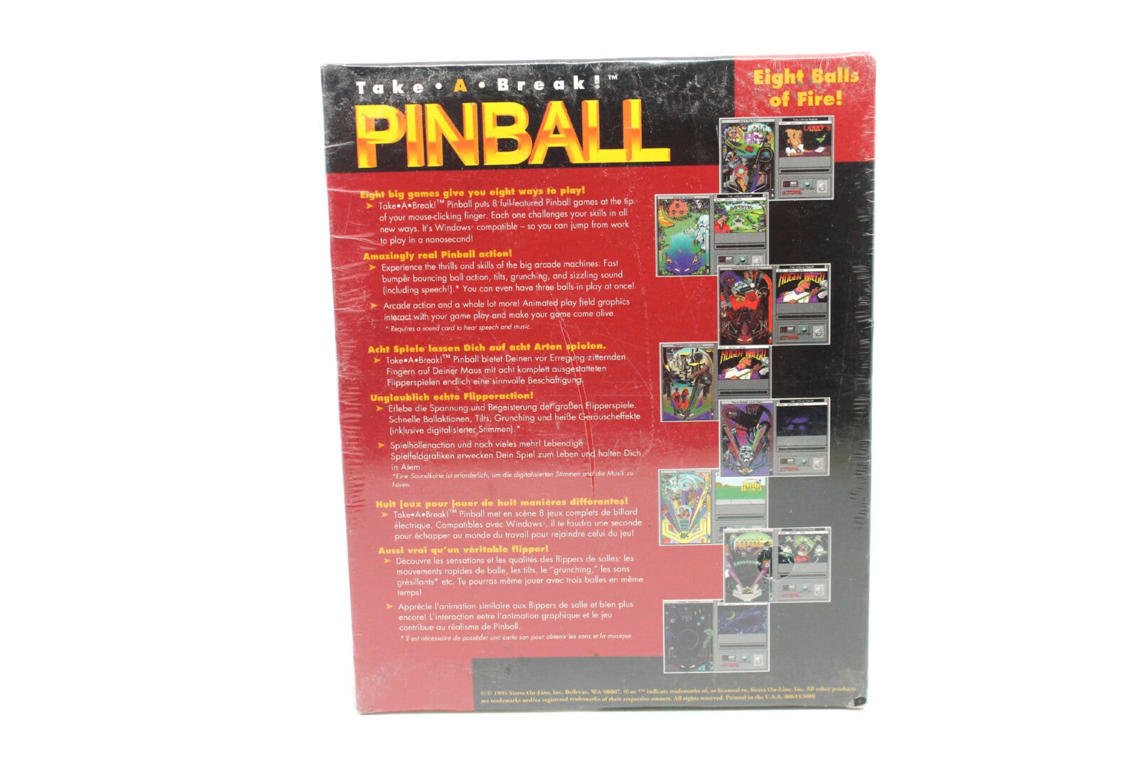 ***SEALED*** Pinball for Windows (Sierra) game for PC/Windows - BIG BOX - BOXED