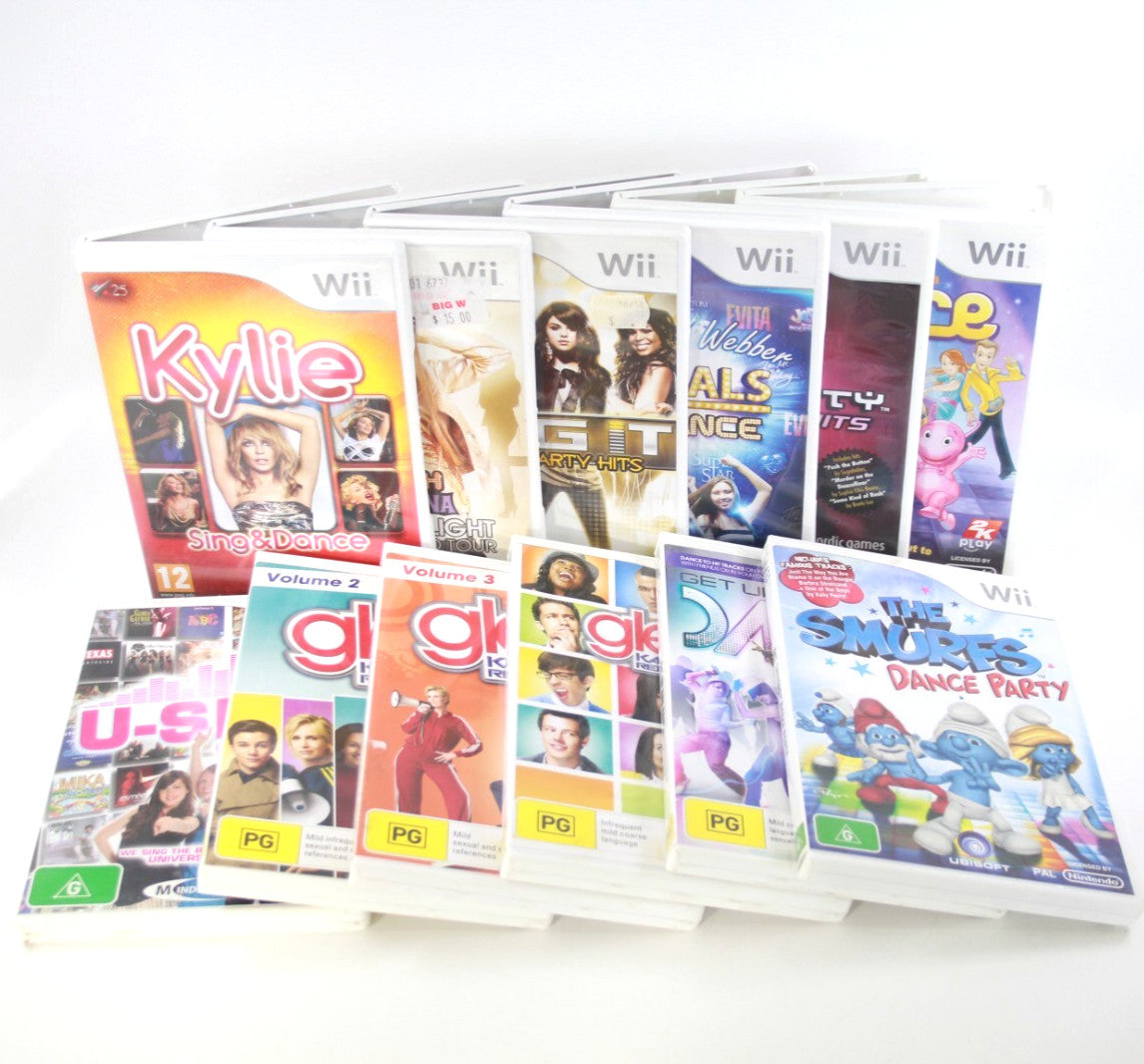 x12 Sing/Dance Games Nintendo Wii Video Game Bundle Lot (12 Games)
