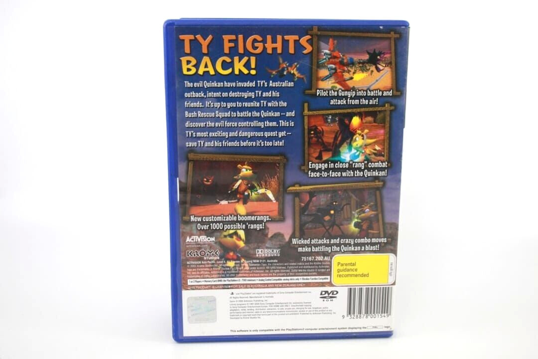 TY 3 Tasmanian Tiger Night of the Quinkan *CASE & MANUAL ONLY* PlayStation 2 PS2