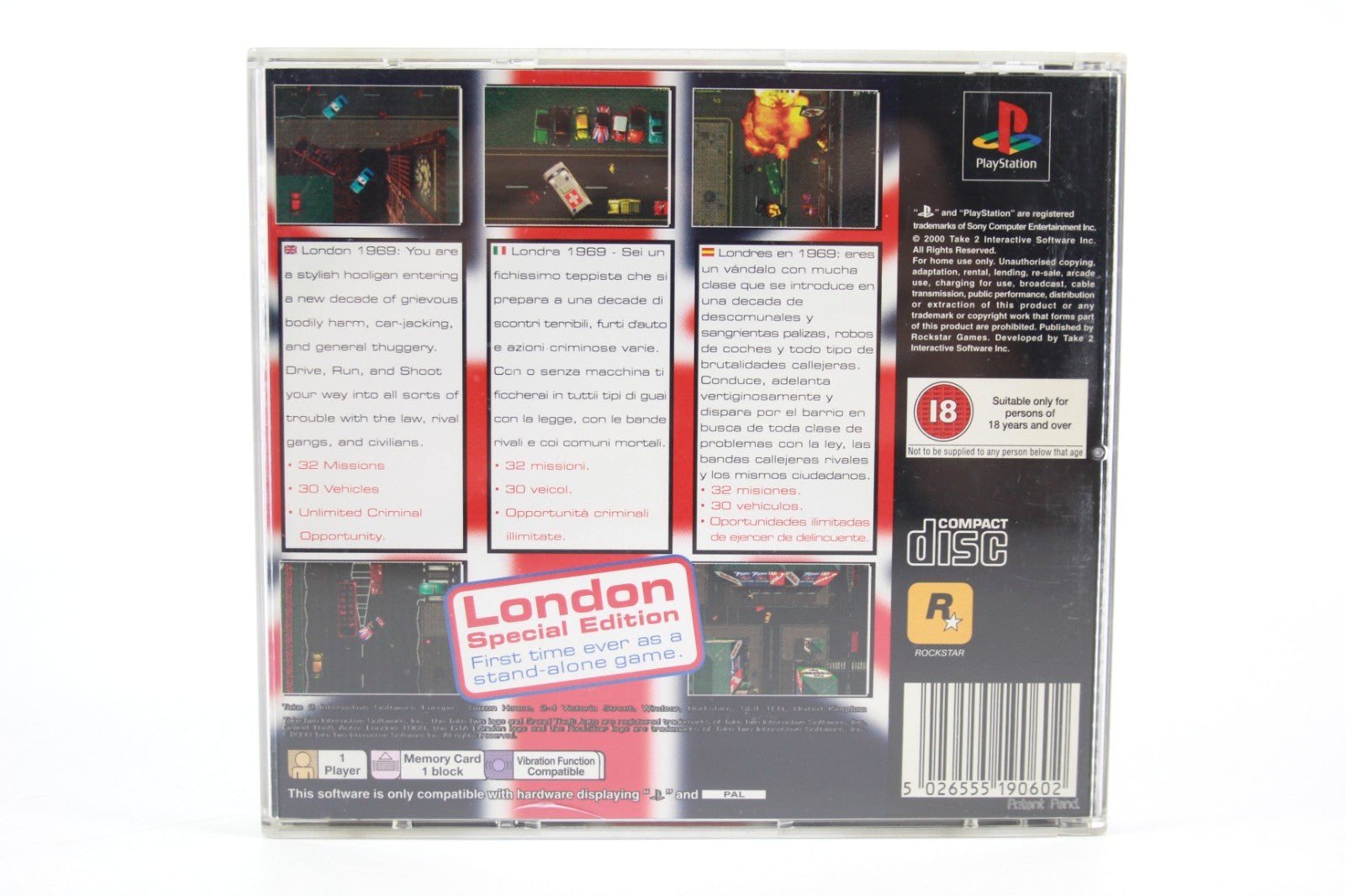 Grand Theft Auto London Special Edition + Manual/Map - PlayStation 1 (PS1)