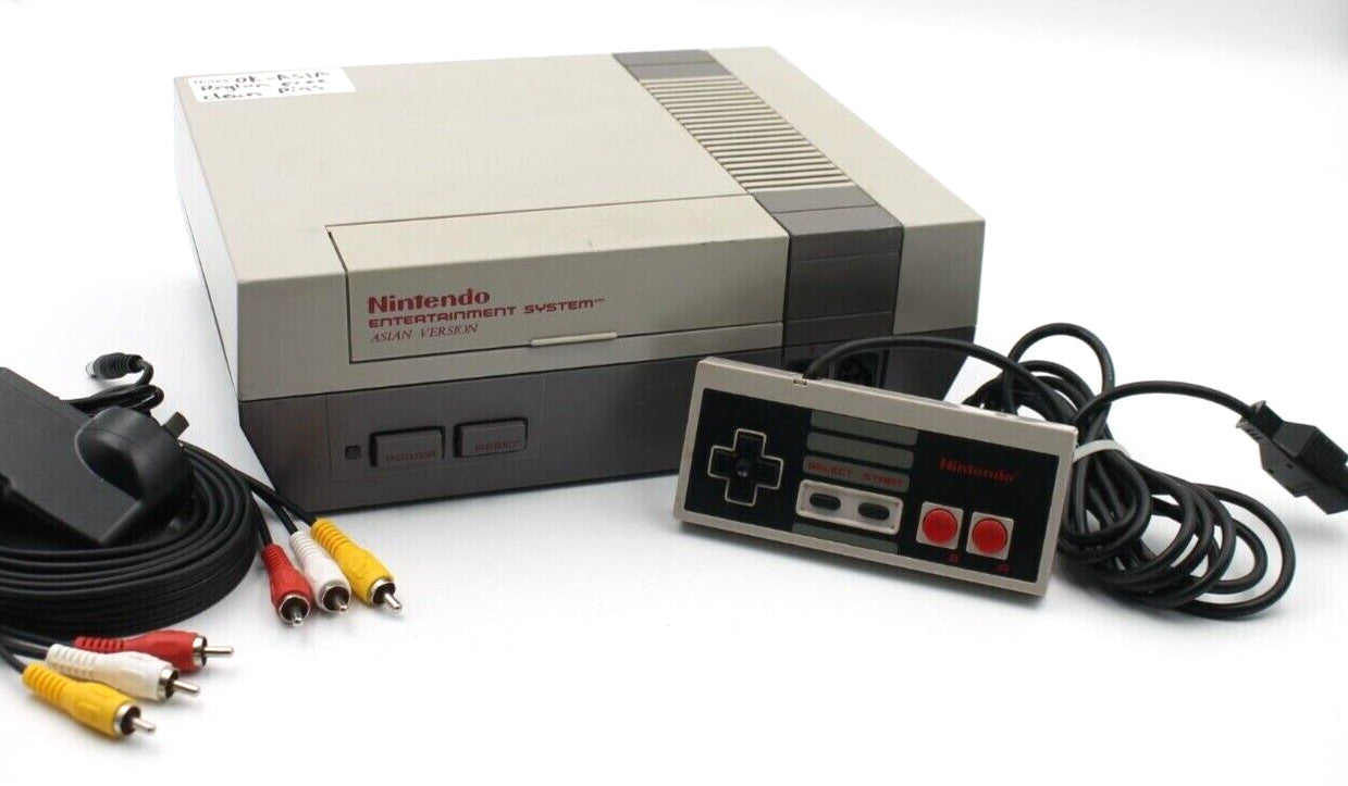 Original ASIA Nintendo Entertainment System (NES) Console + Cables - SERVICED