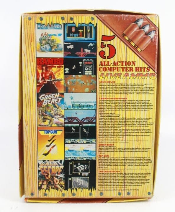 Live Ammo - Sinclair Spectrum 48K (1986) Great Escape Top Gun Green Beret Rambo