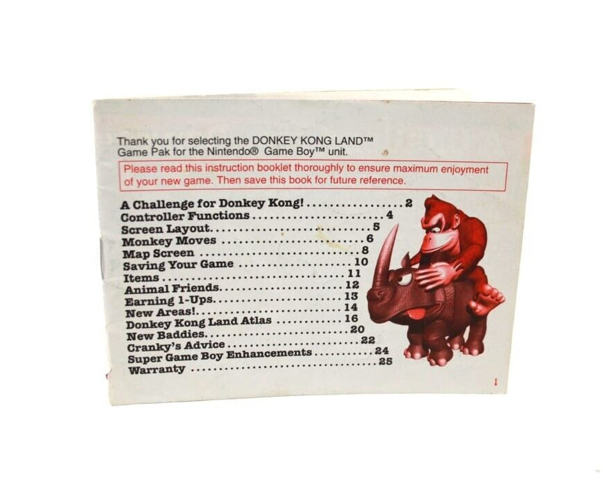 Donkey Kong Land - (Nintendo Game Boy) ***Manual Only***