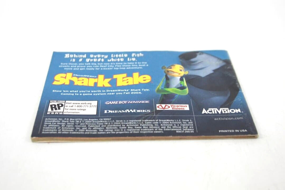Shrek 2 - Nintendo Game Boy Advance (GBA) **MANUAL ONLY** (NTSC-U)