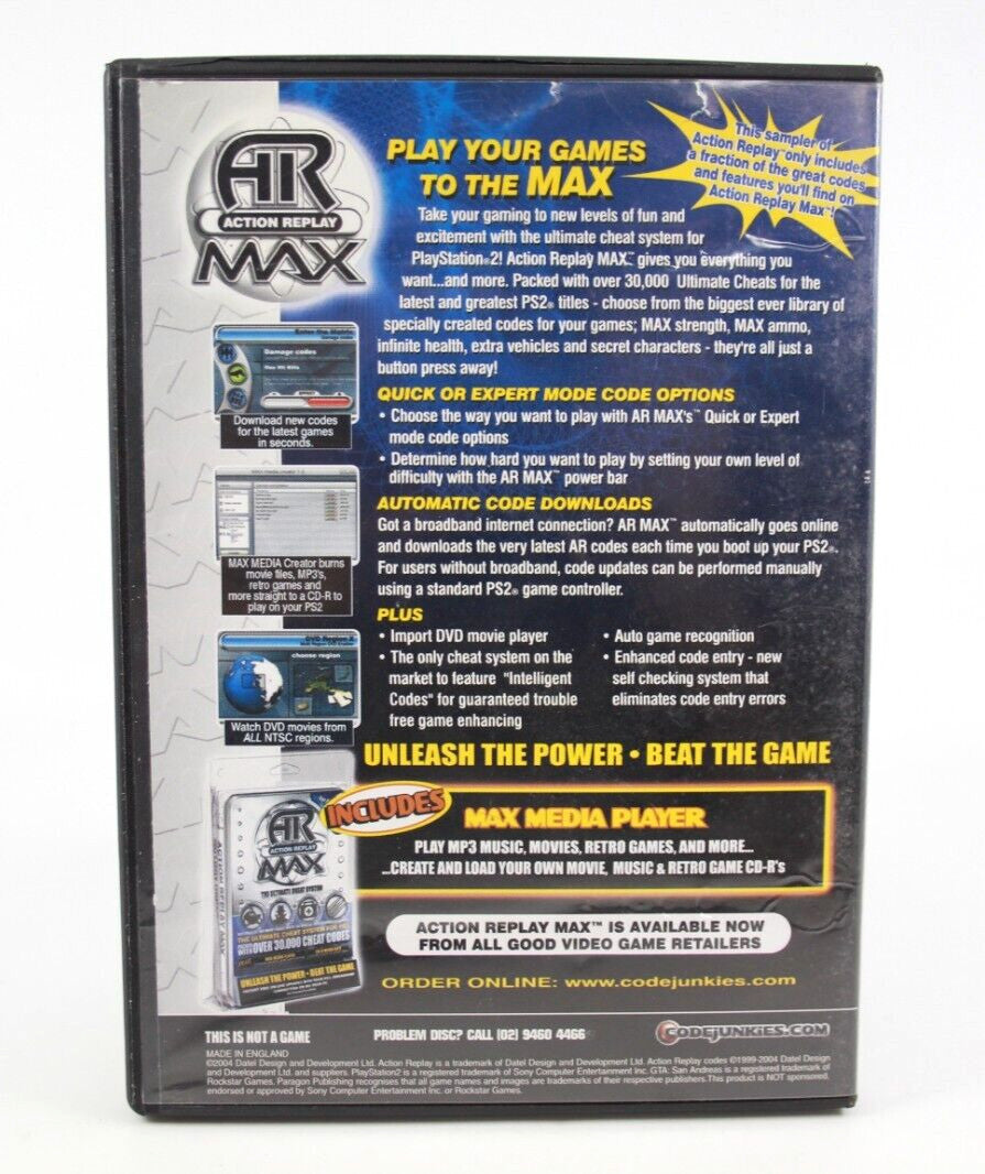 AR Action Replay Max Sampler Playable Cheats Vol 9 Grand Theft Auto San Andreas