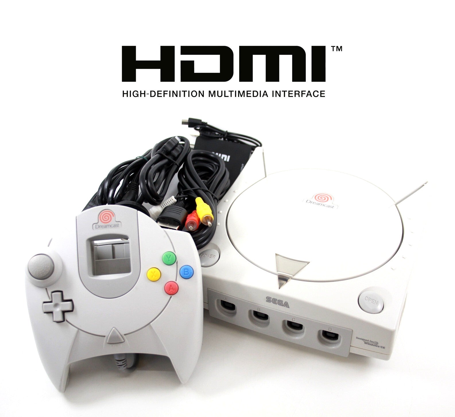 PAL SEGA Dreamcast Console [HKT-7140] 1x Controller +VMU + HDMI Adapter