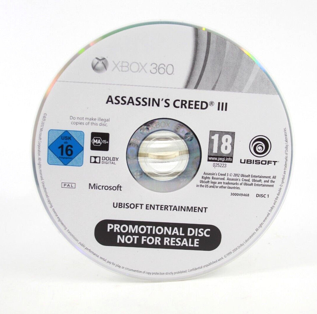 Assassin’s Creed 3 III Promotional [DISC ONLY] - Xbox 360 [PAL] - WITH WARRANTY