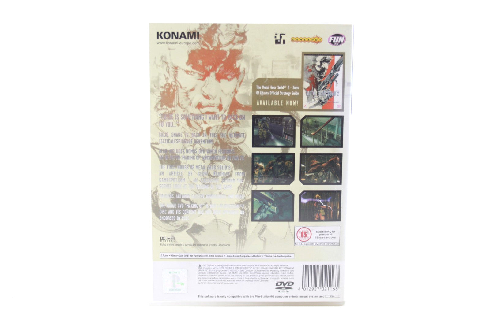 Metal Gear Solid 2: Sons of Liberty - PlayStation 2 (PS2) [PAL] - WITH WARRANTY