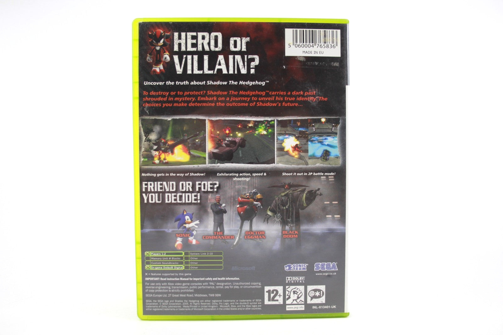 Shadow The Hedgehog - Xbox [PAL] - WITH WARRANTY