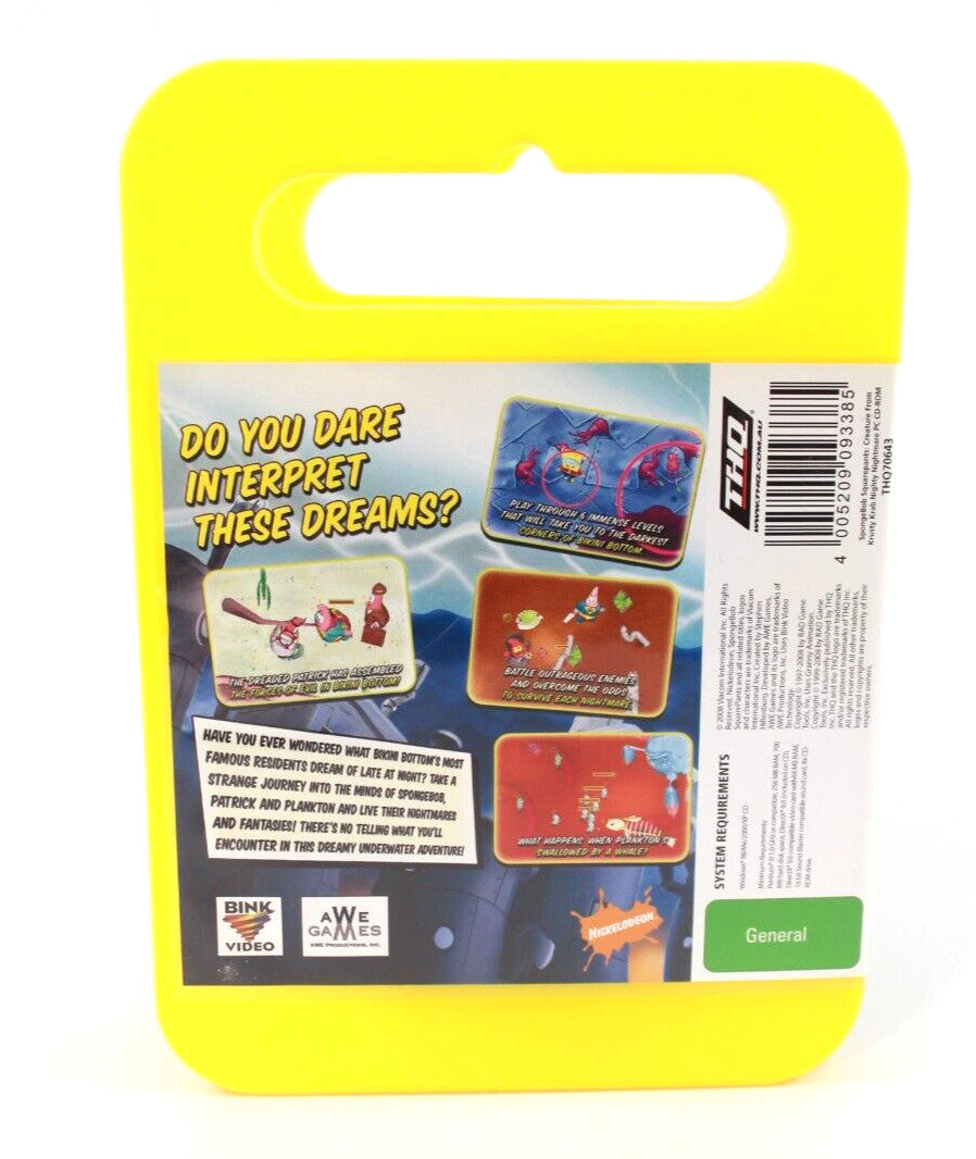 SpongeBob: Creature from the Krusty Krab - PC-DVD ROM [PAL] - WITH WARRANTY