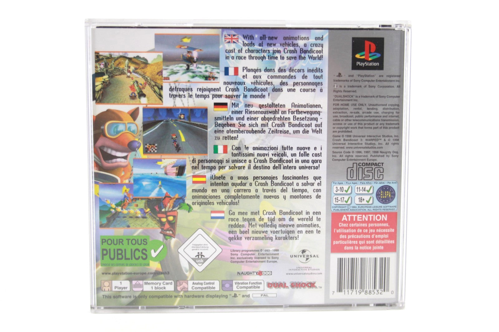 Crash Bandicoot 3: Warped [Platinum] - PlayStation (PS1) [PAL] - WITH WARRANTY