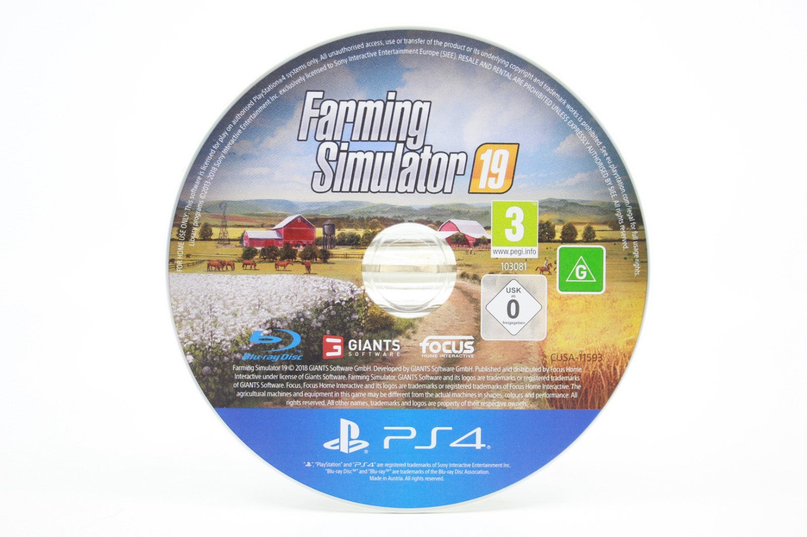 Farming Simulator 19 [DISC ONLY] - PlayStation 4 (PS4) [PAL] - WITH WARRANTY