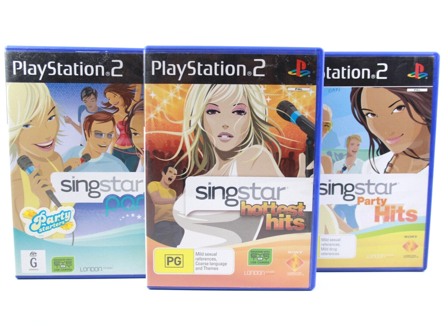 SingStar x3 Game Bundle (Party/Party H/HotH) - PlayStation 2 (PS2) - WARRANTY