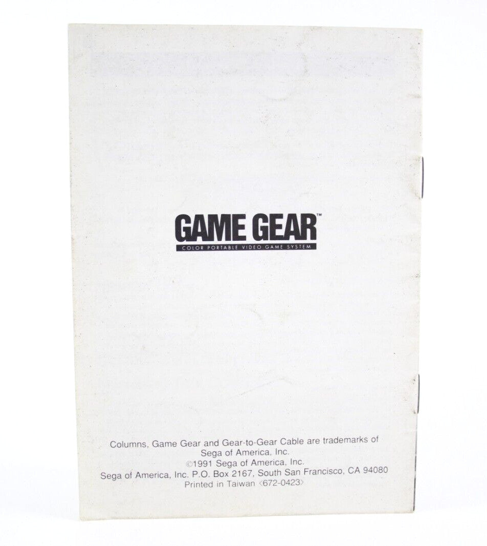 Coloumns - SEGA Game Gear [Instruction Manual]
