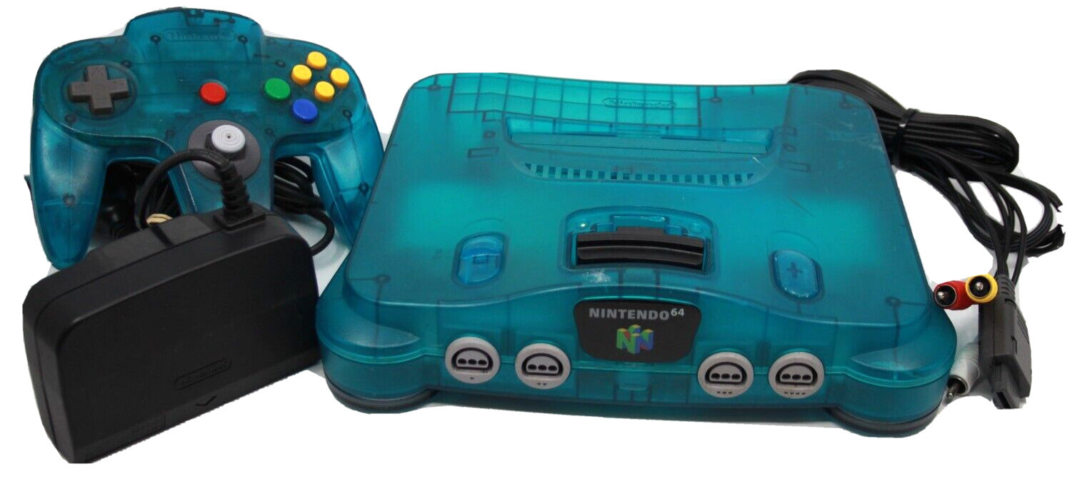 Official Nintendo 64 Funtastic Ice Blue -*RESET NOT WORKING* Console is Working!