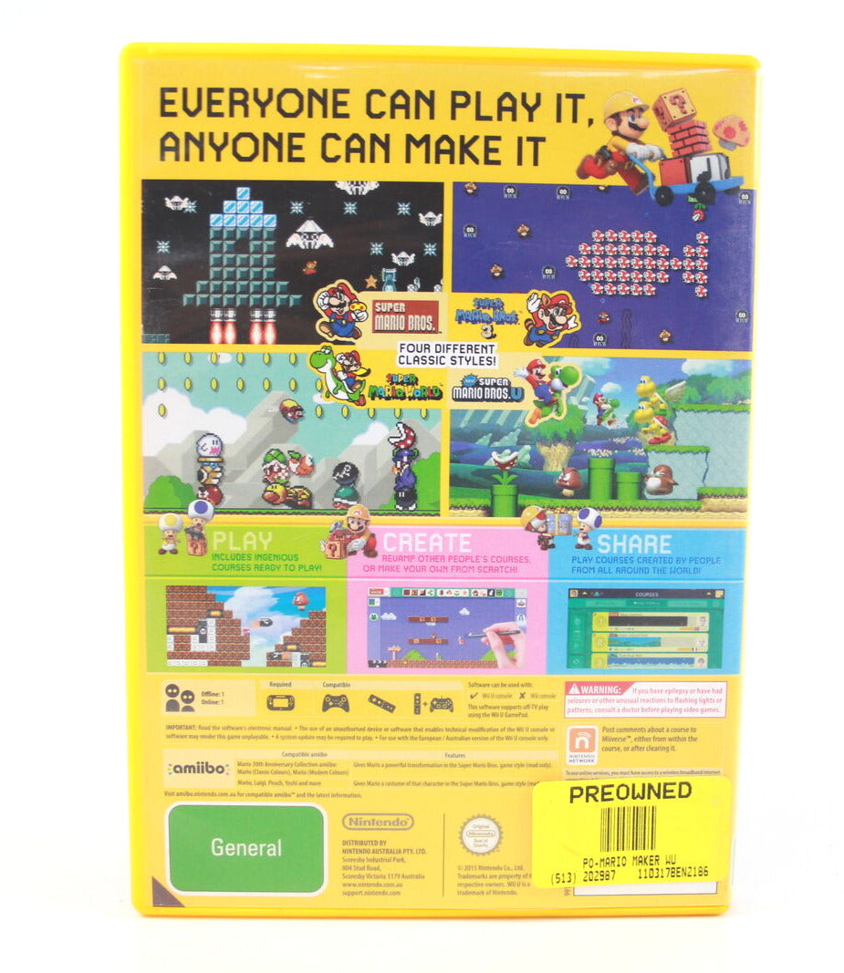 Super Mario Maker (Wii U) [PAL] - WITH WARRANTY