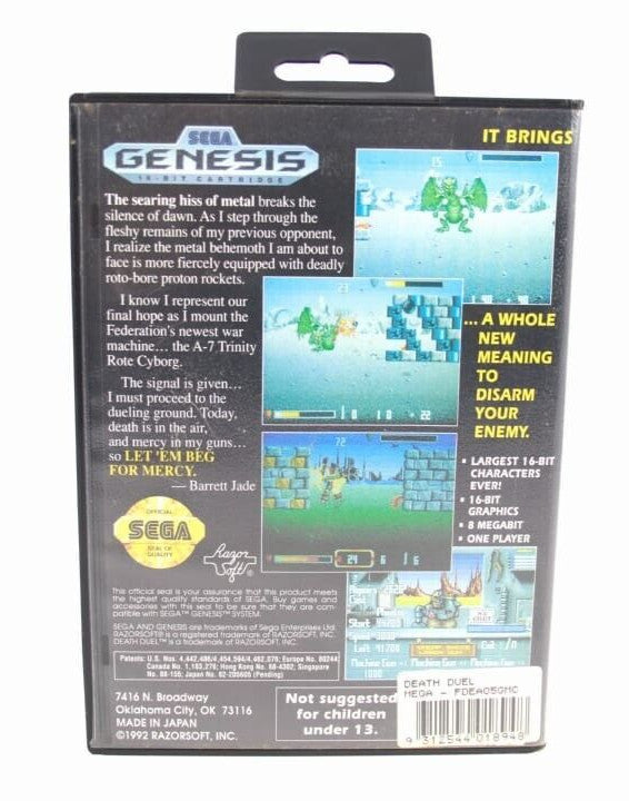 8-Meg Death Duel - SEGA Genesis [NTSC-U] - WITH WARRANTY