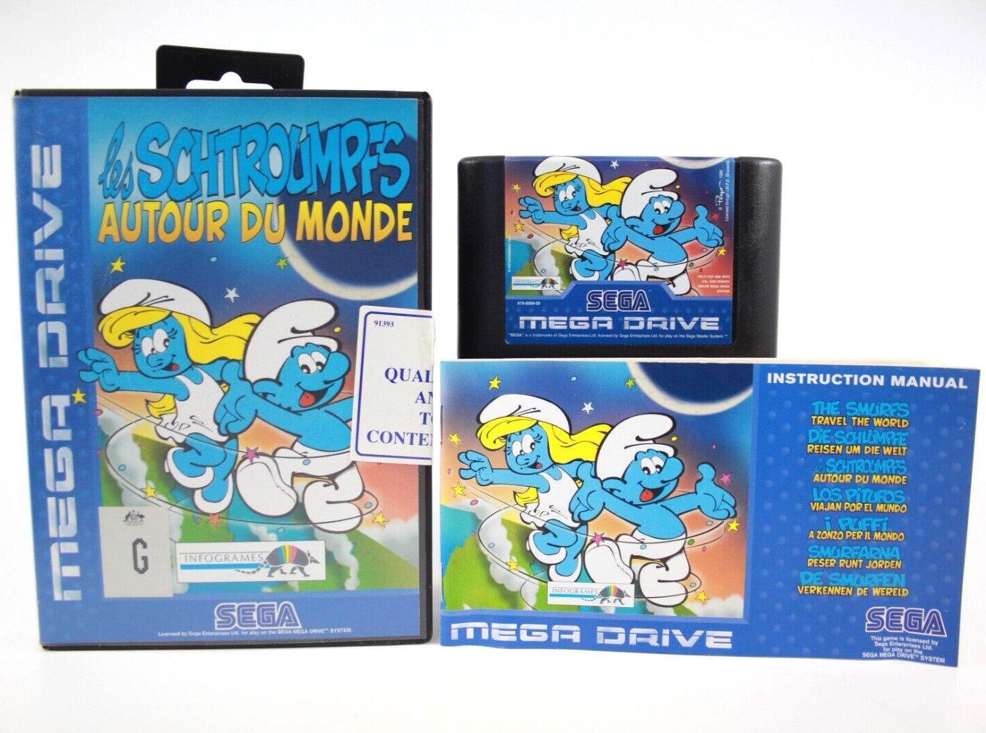 The Smurfs - Les Schtroumpfs Autour Du Monde. - SEGA Mega Drive [PAL] - WARRANTY