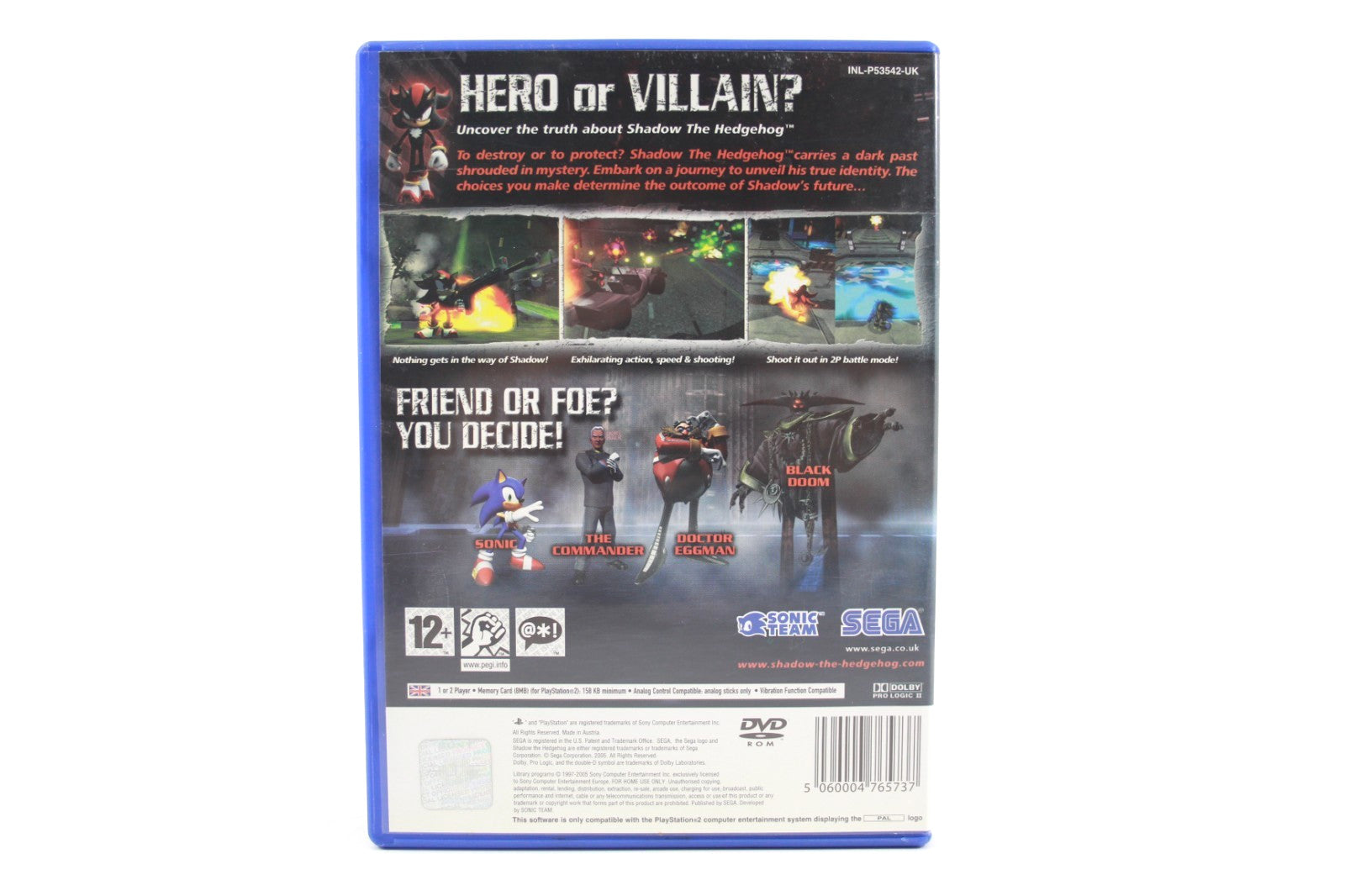 Shadow The Hedgehog - PlayStation 2 (PS2) [PAL] - WITH WARRANTY