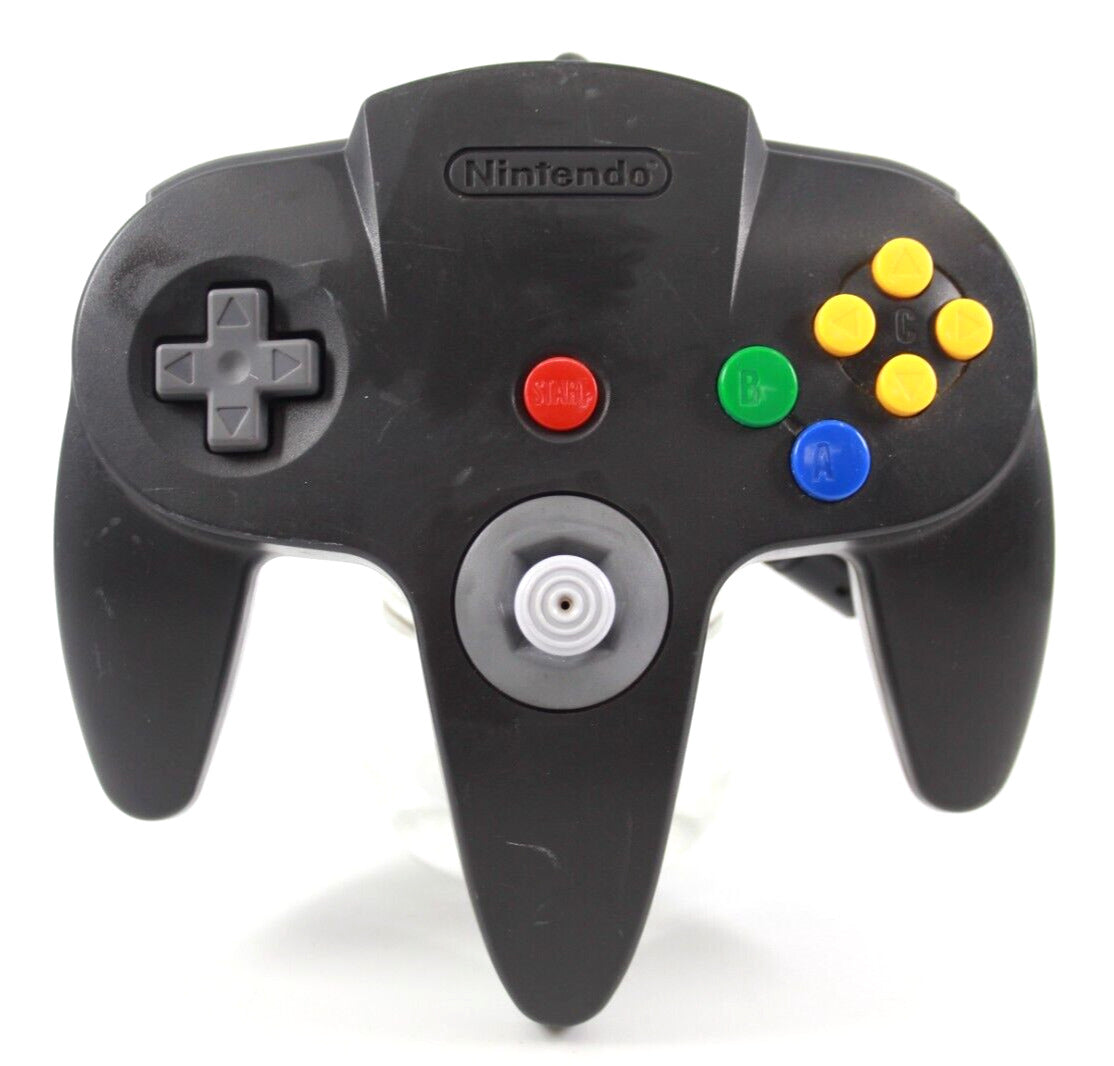 Genuine Nintendo 64 (N64) Controller (Black/Grey) GOOD Joystick - Tested