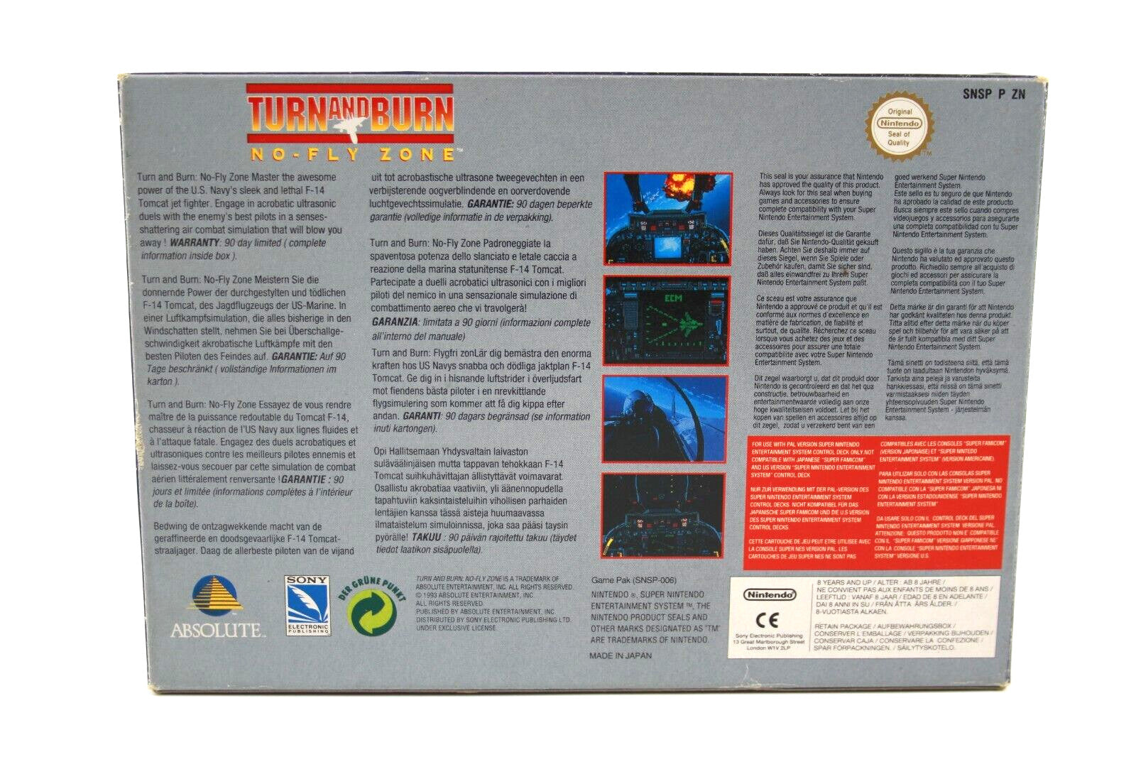 Turn and Burn: No-Fly Zone - Super Nintendo (SNES) [PAL] **BOX ONLY**