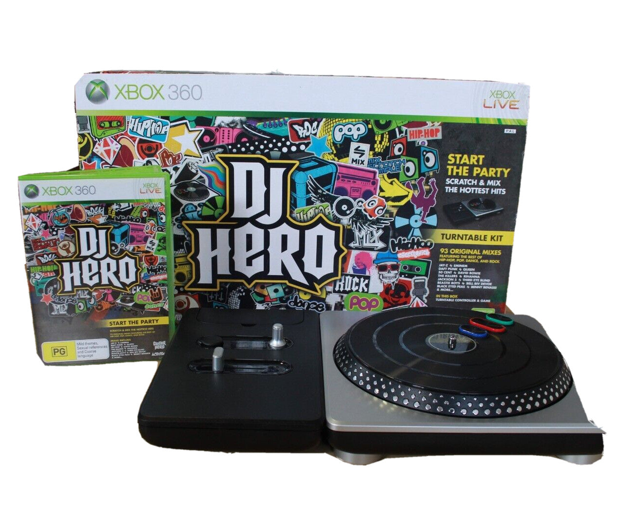 DJ Hero + Turntable - Microsoft Xbox 360 [PAL] WITH WARRANTY