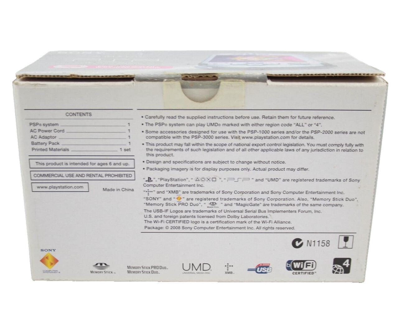 Sony PlayStation Portable (PSP) Console Slim 3002 [Mystic Silver] *BOX ONLY*