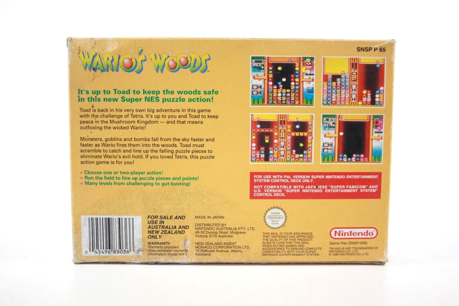 Wario’s Woods - Super Nintendo (SNES) [PAL] - WITH WARRANTY