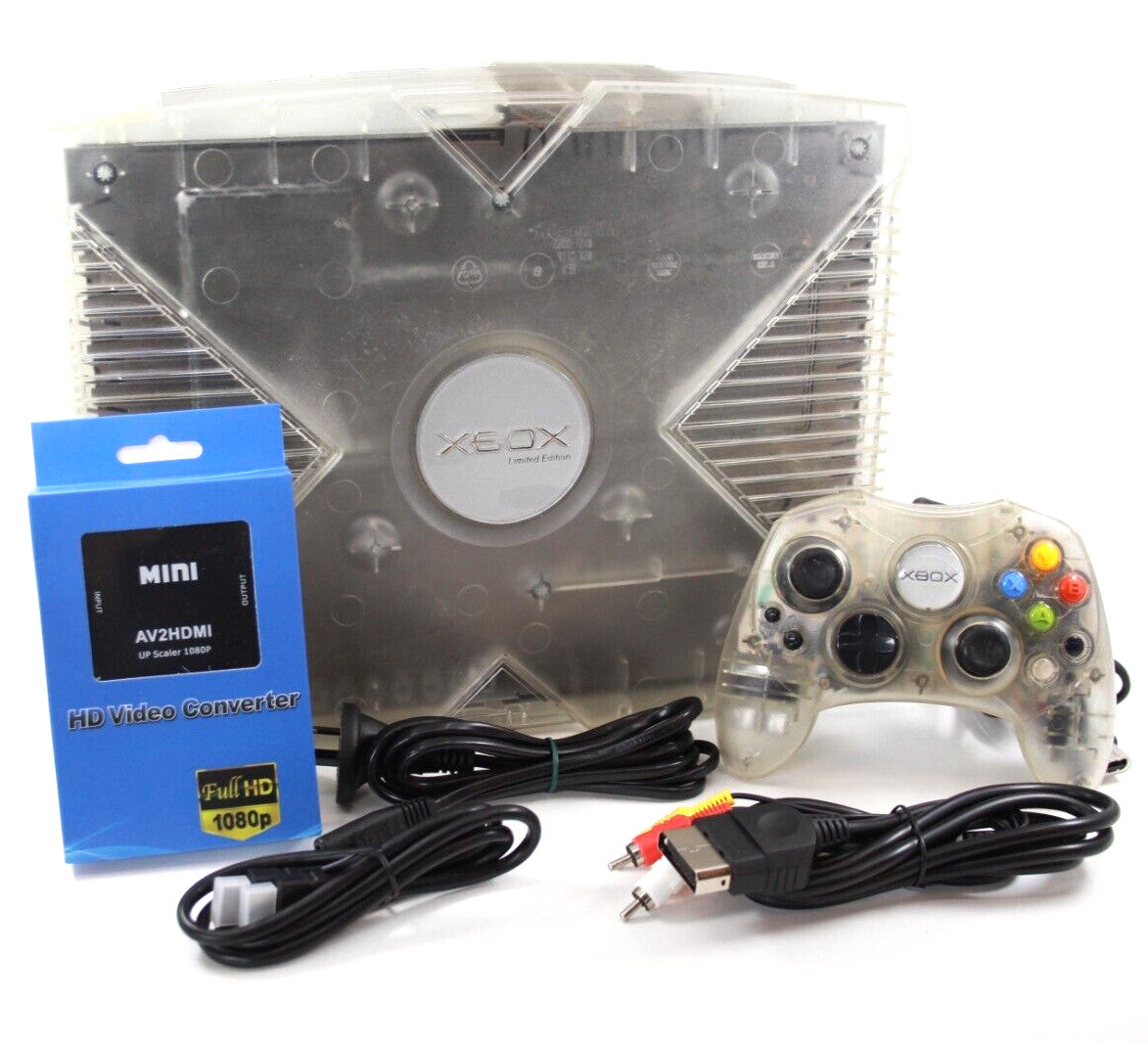 Microsoft Xbox Original Limited Edition Crystal Console + 1x Crystal Controller