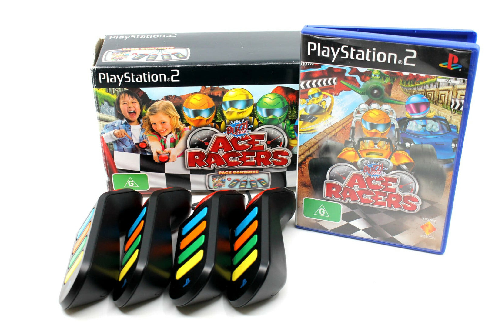 Buzz Junior: Ace Racers for PS2 - COMPLETE IN BOX - w/ Buzzers  - WITH WARRANTY