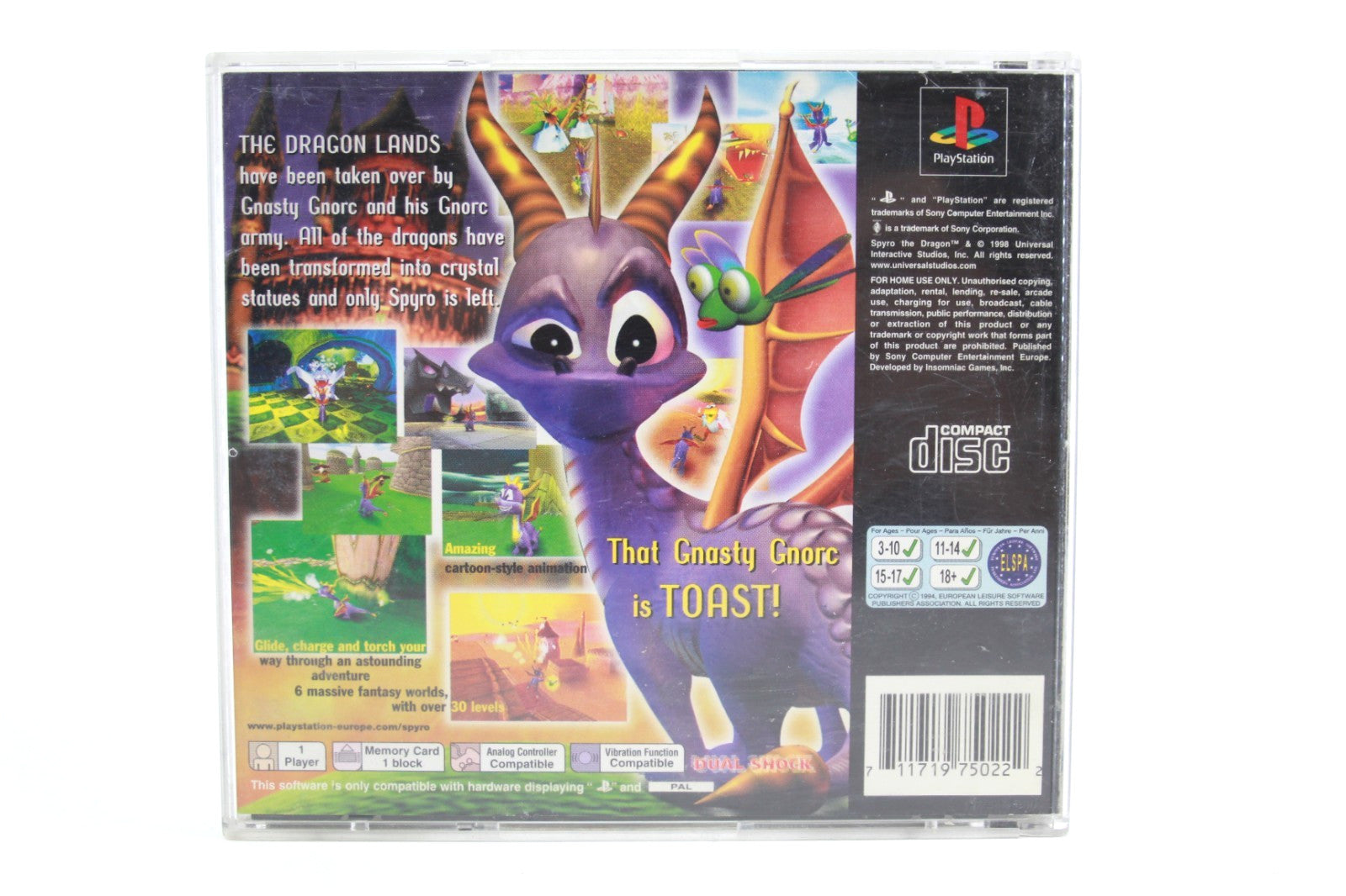 Spyro the Dragon - PlayStation 1 (PS1) [PAL] - WITH WARRANTY