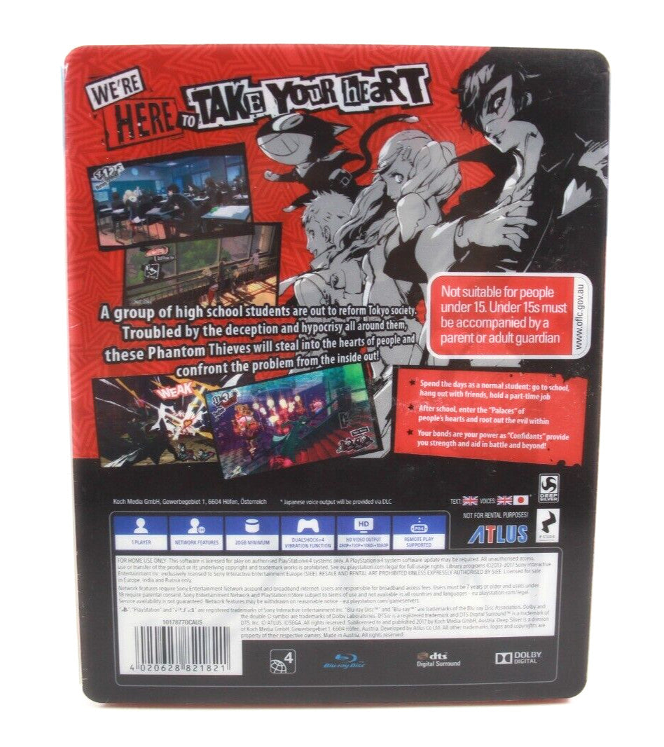 P5: Persona 5 - Steel Book Edition  - PlayStation 4 (PS4) [PAL] - WITH WARRANTY