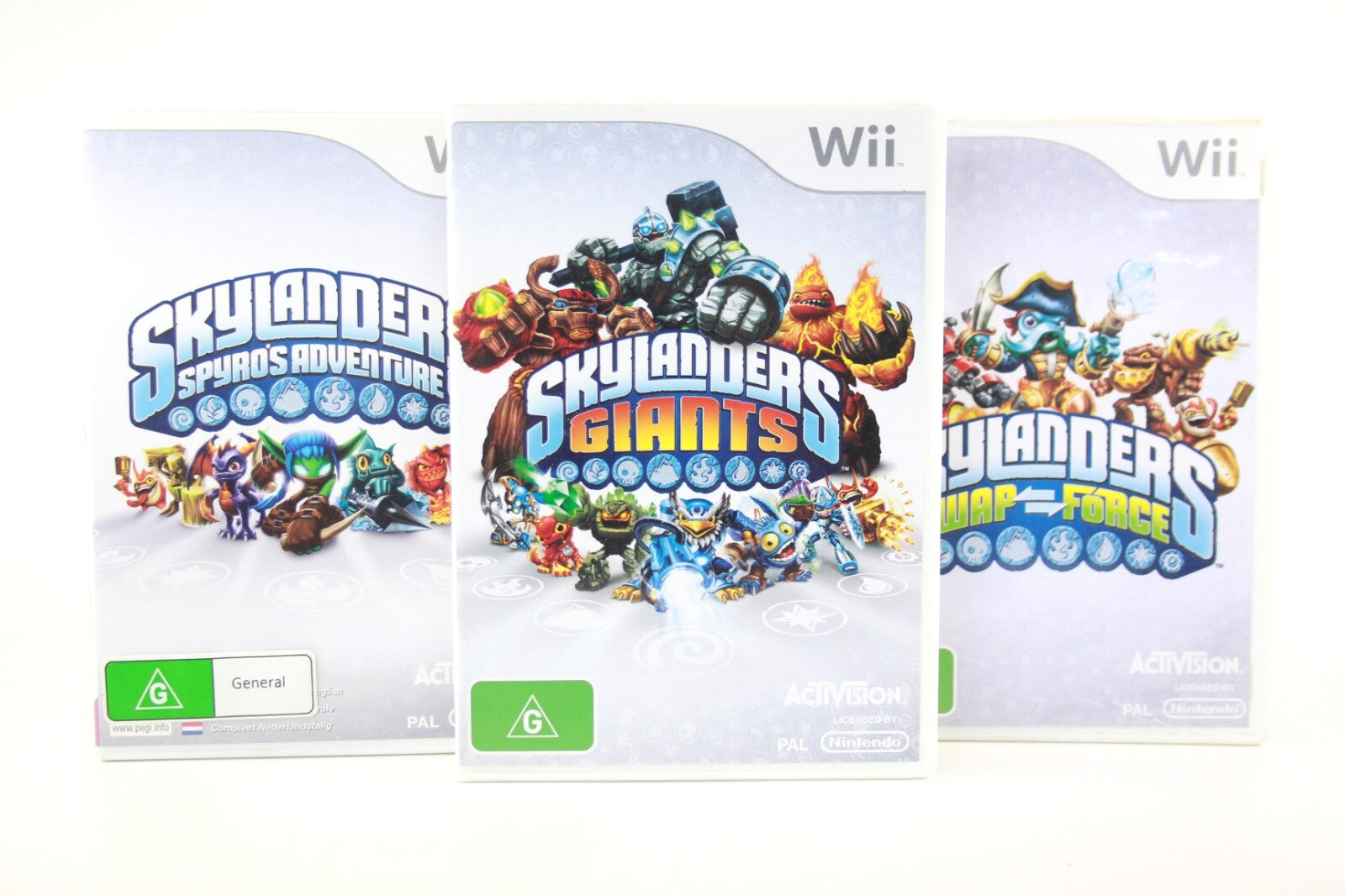 x3 Skylanders Bundle Spyros Adventure + Swap Force + Giants - Nintendo Wii [PAL]