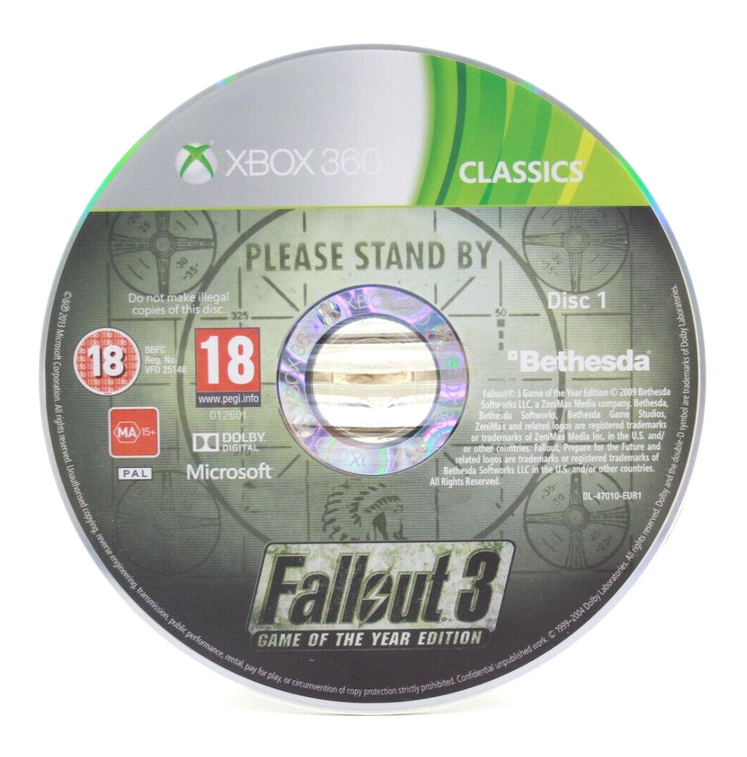 Fallout 3: Game Of The Year Edition (GOTY) [DISC 1 ONLY] - Xbox 360 [PAL]