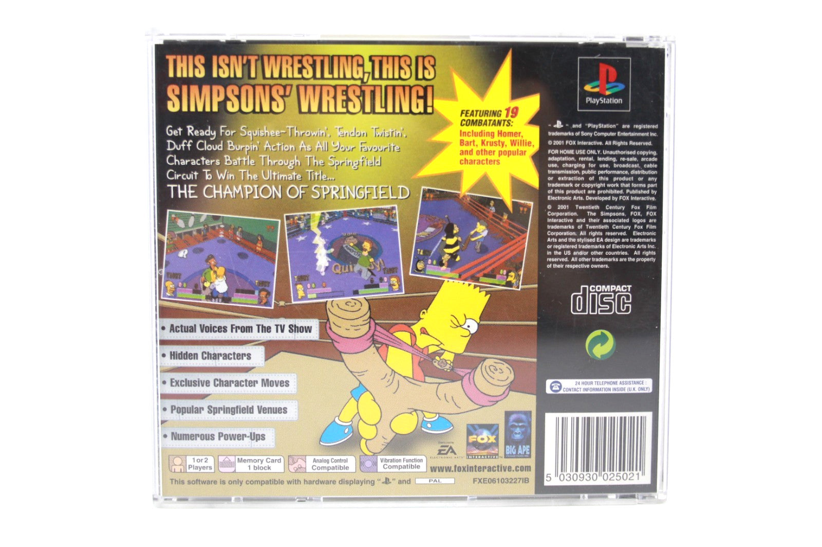 The Simpsons Wrestling - PlayStation (PS1) [PAL] - WITH WARRANTY