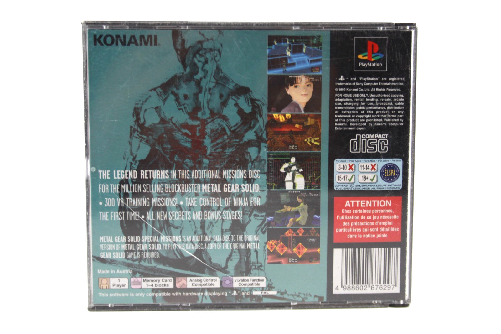 Metal Gear Solid: Special Missions - PlayStation (PS1) [PAL] - WITH WARRANTY